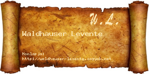Waldhauser Levente névjegykártya