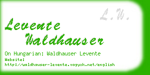 levente waldhauser business card